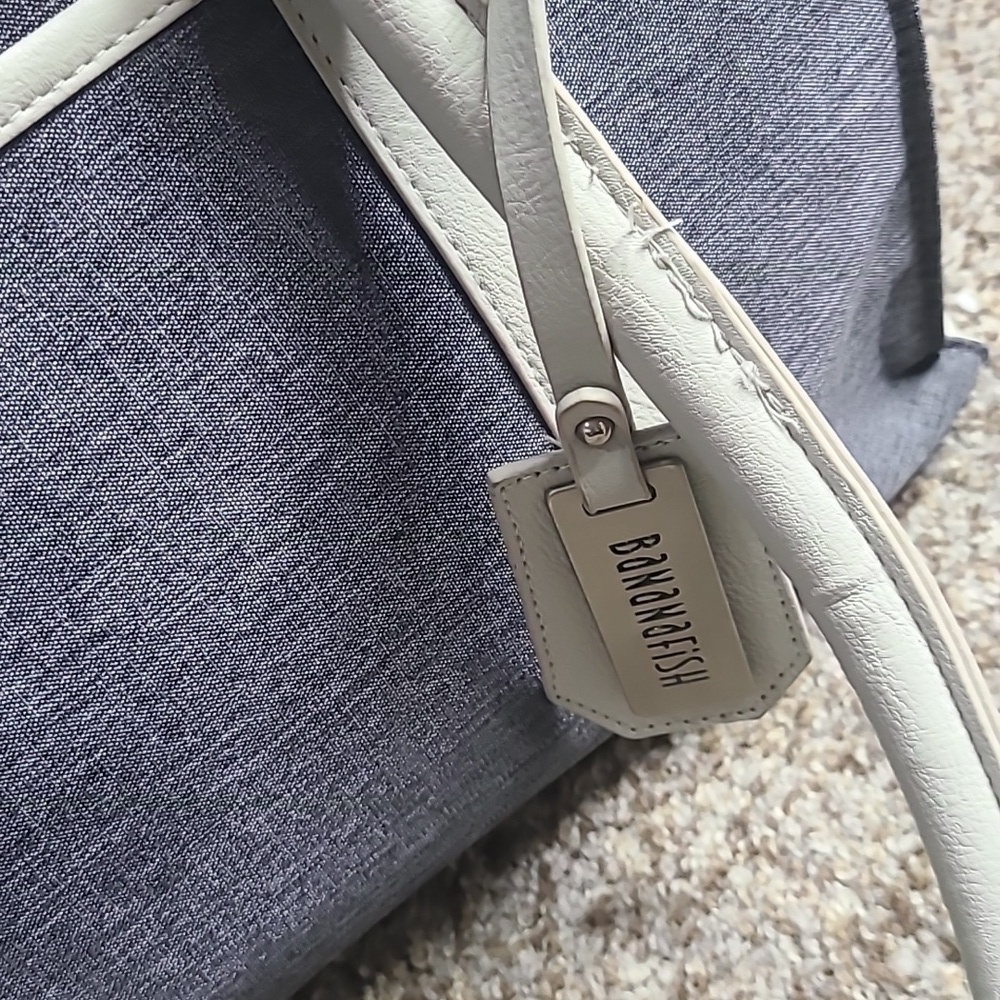 Banafish Tote Stylish Gray and Cream Women's Bag Designed For Breast Pumps - Picture 4 of 6